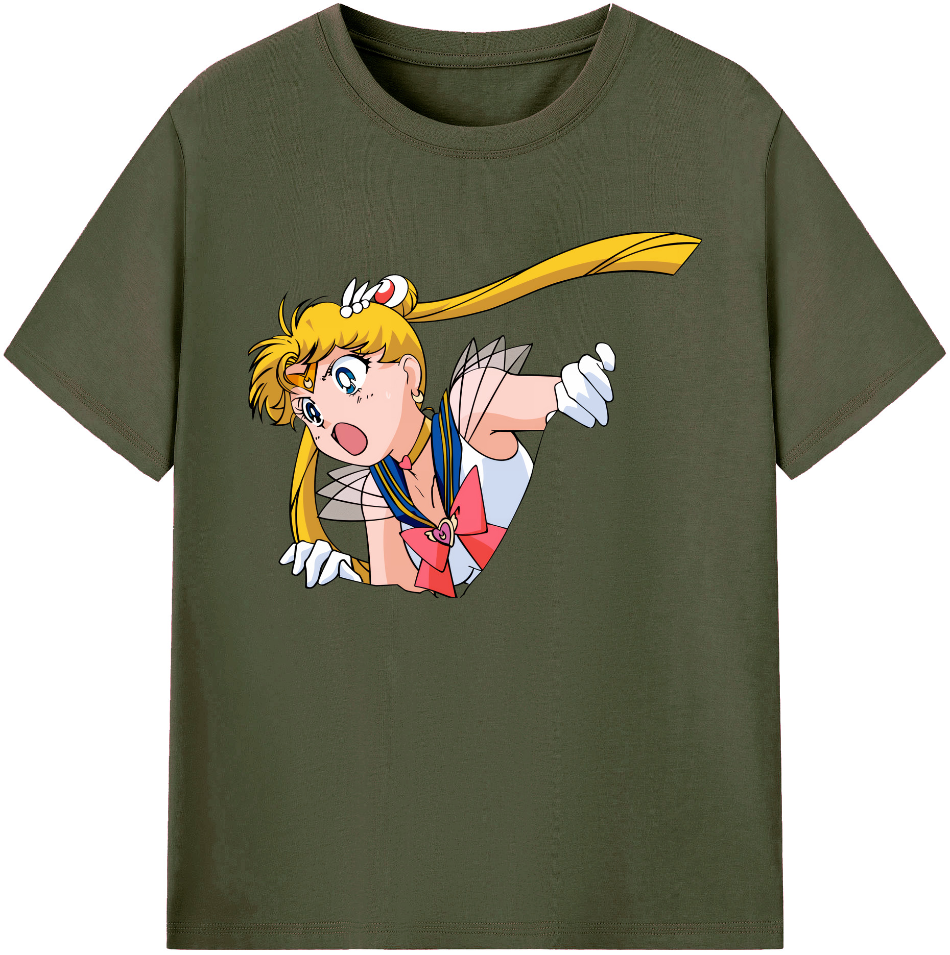 （画像用） 美少女戦士セーラームーン 月野 うさぎ つきの うさぎ Sailor Moon Tsukino Usagi 綿100％ メンズ半袖Tシャツ｜肌触りやわらか＆通気性